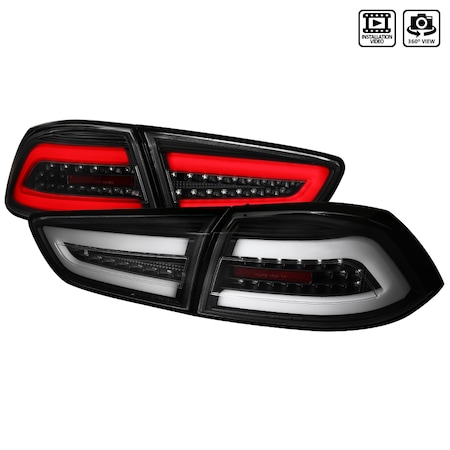 Spec-D Tuning 08-17 Mitsubishi Lancer Evo X LED Tail Lights- Matte Black LT-EVO08JMLED-TM